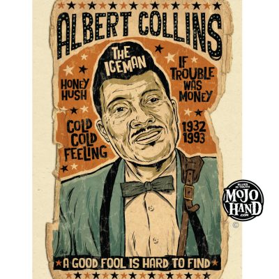 Blues legend Albert Collins poster - 12x18 in full color