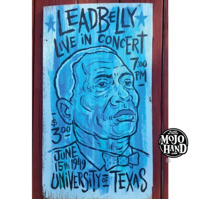 Lead Belly Blues folk art painting by Grego for sale - 14"x25" on wood - $300