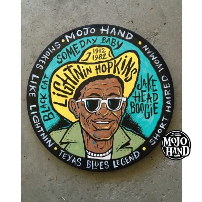 Lightnin Hopkins Blues folk art painting - Mojohand