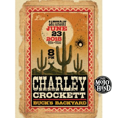 Charley Crockett Concert Poster 2018 Bucks Backyard